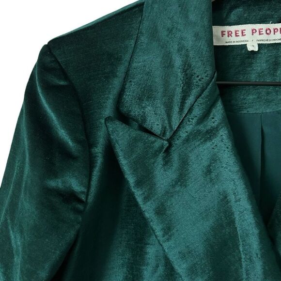 NWT Free People Velvet Ashby Blazer Jade Cotton Viscose Oversized Size Small - Picture 4 of 8
